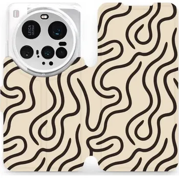 Pouzdro na mobilní telefon Flipové pouzdro Mobiwear - Xiaomi 15 Ultra - VA60S Linky (Knížkové flip pouzdro, obal, kryt na mobil Xiaomi 15 Ultra - VA60S Linky, materiál Umělá kůže + TPU - ochrana 360°, stojánek, silikonová vanička, magnetické zavírání)