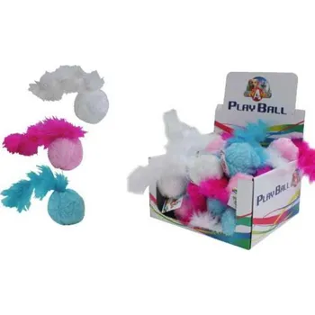 Hračka pro kočku Balónek pro kočky s peříčkem 6 cm