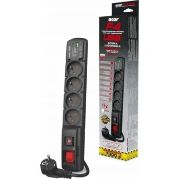 Prodlužovací kabel Acar Prodlužovací kabel F4 USB A+C 1,5 m 4x PD3.0