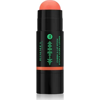 Tvářenka Rimmel Full Volume Cheek & Lip Stick tvářenka v tyčince odstín 210 Peachy Rythm 6 g