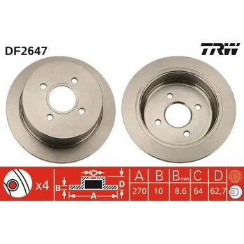 Brzdový kotouč Brzdový kotouč TRW DF2647