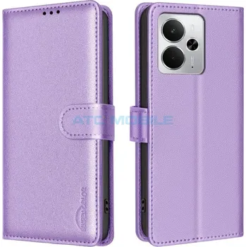 Pouzdro na mobilní telefon Pouzdro Shield4U Realme 14 5G Litchi RFID blokace, otevírací fialové a zpět 33 Kč s ATC Clubem