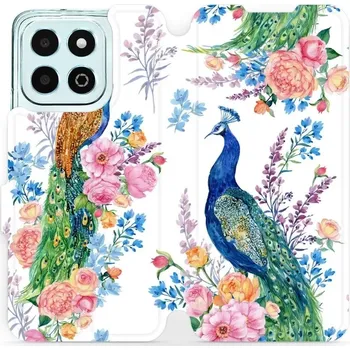 Pouzdro na mobilní telefon Flipové pouzdro Mobiwear - Honor X6b - MX08S Pávi (Knížkové flip pouzdro, obal, kryt na mobil Honor X6b - MX08S Pávi, materiál Umělá kůže + TPU - ochrana 360°, stojánek, silikonová vanička, magnetické zavírání)