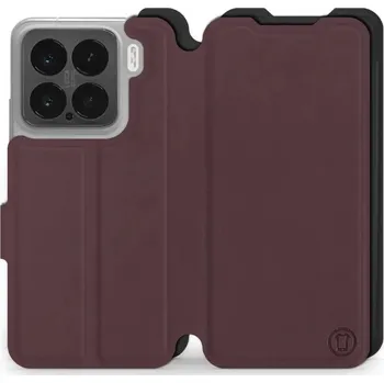 Pouzdro na mobilní telefon Flipové pouzdro Mobiwear Semiš - Xiaomi 15 - Bordové & Černé (Knížkové semišové flip pouzdro, obal, kryt na mobil Xiaomi 15 - Bordové & Černé, materiál semiš + TPU, ochrana 360°, stojánek, silikonová vanička, magnetické zavírání)