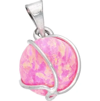 Přívěsek Goldstore Stříbrný přívěs růžový opál v klícce Varianta: stříbrný přívěs