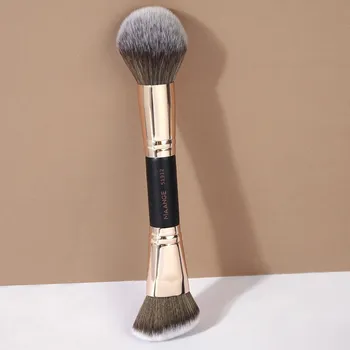 Kosmetický štětec Oboustranný štětec na make up tvářenku a kontury | štětec na líčení, kosmetický štětec - Černý