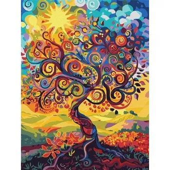 Set školních potřeb Malowanie po numerach - Drzewo życia 30x40cm