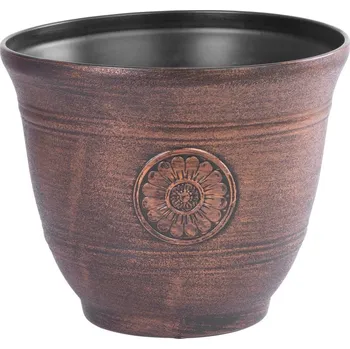 Květináč Květináč Strend Pro, efekt kovu, měděný vzhled, 25x30 cm