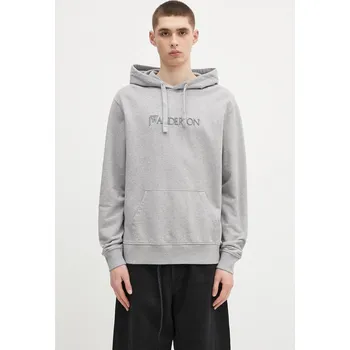 Pánská mikina Bavlněná mikina JW Anderson Logo Embroidery, M, šedá, 90X