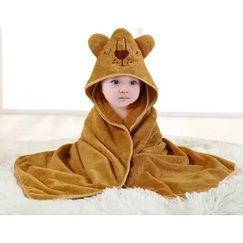 Teplá fleecová zavinovačka s kapucí pro miminka | dětská osuška, kojenecký župan - 3