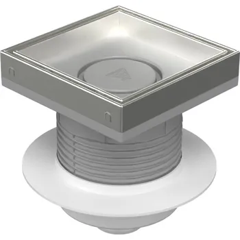 Podlahová vpusť spodní D50, NEPTUN, límec, nerez rámeček, mřížka CERAMICS 150