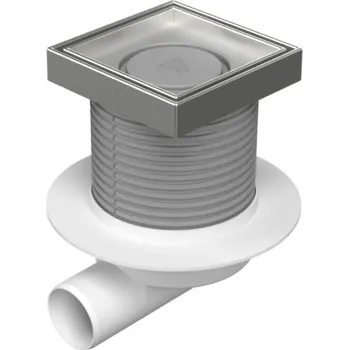 Podlahová vpusť boční D50, límec, nerez rámeček, mřížka CERAMICS 125