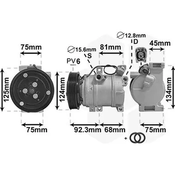 Kompresor klimatizace Kompresor, klimatizace AGB 4519KS-1S