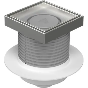 Podlahová vpusť spodní D50, límec, nerez rámeček, mřížka CERAMICS 125