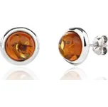 Jan Kos Jewellery Stříbrné náušnice s jantarem 12125432