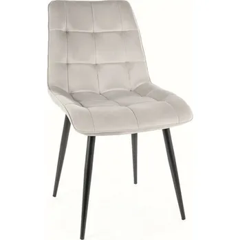 Jídelní židle Čalouněná jídelní židle Chic Velvet světle šedá