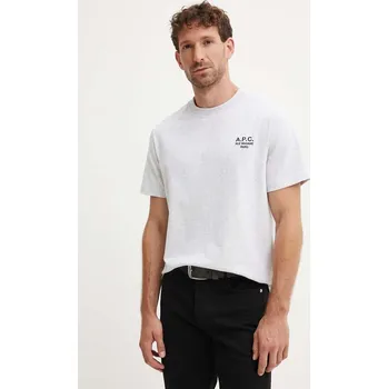 Bavlněné tričko A.P.C. standard rue madame GOTS, S, šedá, 90X