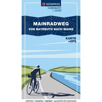 KOMPASS Fahrrad-Tourenkarte Main-Radweg, Von Bayreuth nach Mainz 1:50.000