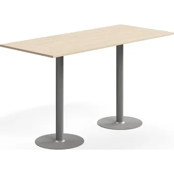 Jídelní stůl Barový stůl ALVA, 1800x800x1000 mm, vysokotlaký laminát, stříbrná/bříza