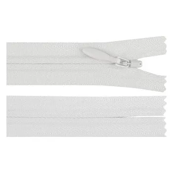 Zip Spirálový zip skrytý YKK No 3 délka 60 cm - 1 ks - 501 bílá