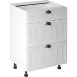 MISAEL dolní skříňka D60S3, korpus bílý, dvířka borovice andersen + vyzvednutí ZDARMA