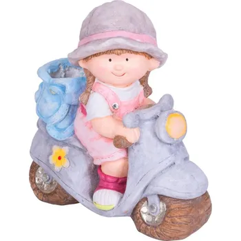 Zahradní dekorace Dekorace MagicHome, Holčička na skútru, keramika, 36,5x17,5x37,5 cm