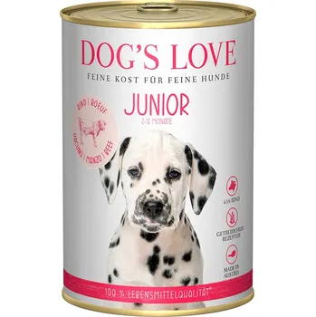 Krmivo pro psa Dog's Love Junior hovězí maso s mrkví a šalvějí 12x400g