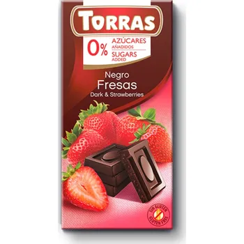 Čokoláda Torras Hořká čokoláda s jahodami 75g