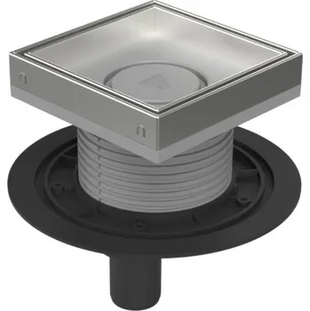 Podlahová vpusť spodní D40, nerez rámeček, mřížka CERAMICS 150