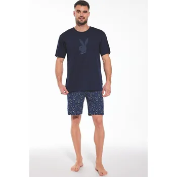 Cornette pyžamo pánské 326/190 plus Rabbit - modrá, 3XL (Pánské bavlněné pyžamo s krátkým rukávem Cornette)