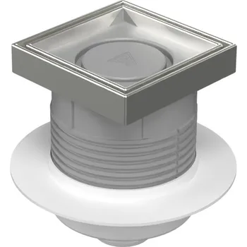 Podlahová vpusť spodní D50, NEPTUN, límec, nerez rámeček, mřížka CERAMICS 125