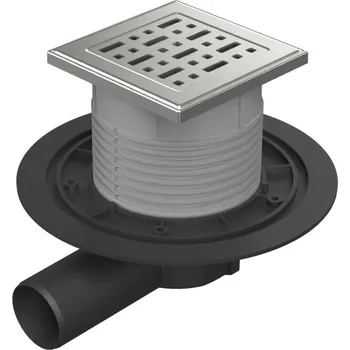 Podlahová vpusť boční D50, nerez rámeček, mřížka FACE 125