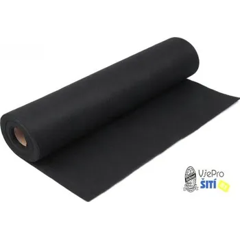 Látková záplata Metráž - Vlizelin stretch ČERNÝ Kufner R973N29 - Černá, 160cm