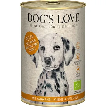Krmivo pro psa Dog's Love Bio krůtí maso s amarantem, dýní a petrželkou 12x400g