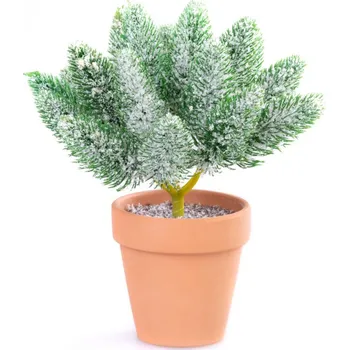 Vánoční dekorace Dekorace MagicHome Vánoce, větvičky v květináči, zasněžená, 20 cm