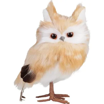 Vánoční dekorace Sova MagicHome Vánoce, hnědá, 7x9x15,5 cm