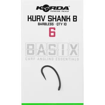 Rybářský háček Korda Háčky Basix Kurv Shank Barbless - vel.6