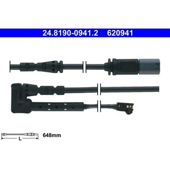 Brzdový systém Výstražný kontakt, opotřebení obložení ATE 24.8190-0941.2