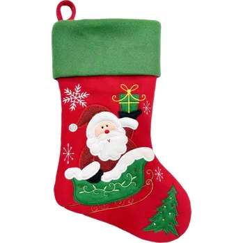 Dekorace MagicHome Vánoce, Ponožka se santem, 41 cm