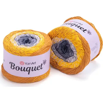 Galanterie Yarn Art Bouquet 710 hořčicová žlutá šedá