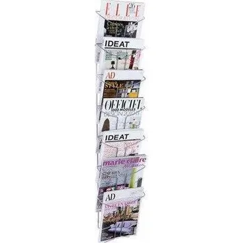 Stojan na katalogy, stříbrný, nástěnný, A4, 7 oddílů, ALBA,rychlé dodání