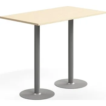 Barový stolek Barový stůl VERTICUS, 1400x800x1100 mm, bříza/stříbrná