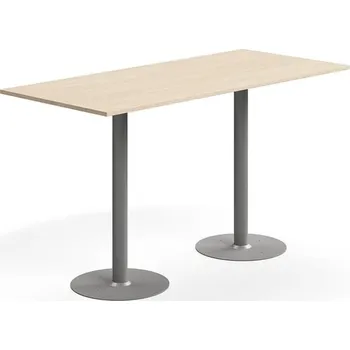 Jídelní stůl Barový stůl ALVA, 1800x800x1000 mm, upevnitelný, vysokotlaký laminát, stříbrná/bříza