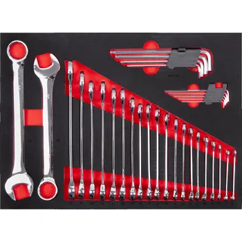 Sada očkoplochých klíčů a imbus klíčů v pěnové výplni, 32 ks - AH2343