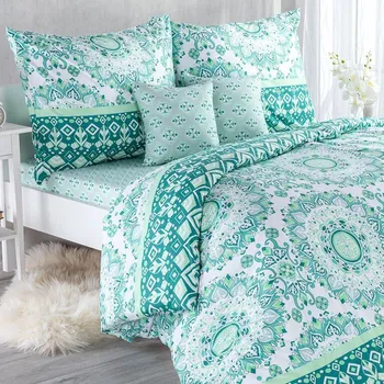 Povlečení Ložní rodinná souprava z mikrovlákna HILDY s prostěradly a povlaky na polštářky sada 4 dílů na jednolůžko