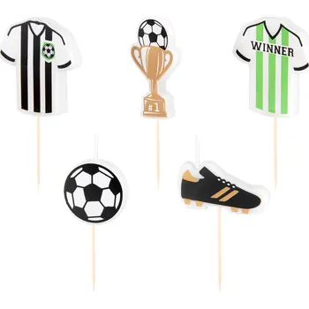 Party Pal Narozeninové svíčky, Fotbal, 6cm, 5ks