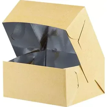 Jednorázové nádobí Gastro obaly Grill box/ burger krabička nepromast. s hliníkem hnědá 16,5x14x8cm (min. počet 122ks)