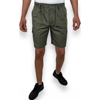 Pánské kraťasy Baty Pánské nadměrné plátěné kraťasy BRONISLAV Barva: Olivová, Velikost: L