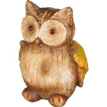 Dekorace MagicHome Nature, Sova, polyresin, 7,8x6,8x10 cm