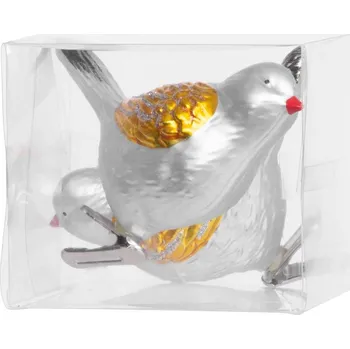 Vánoční dekorace Ozdoba MagicHome Vánoce, 2 ks, ptáčci, na vánoční stromeček, 11 cm